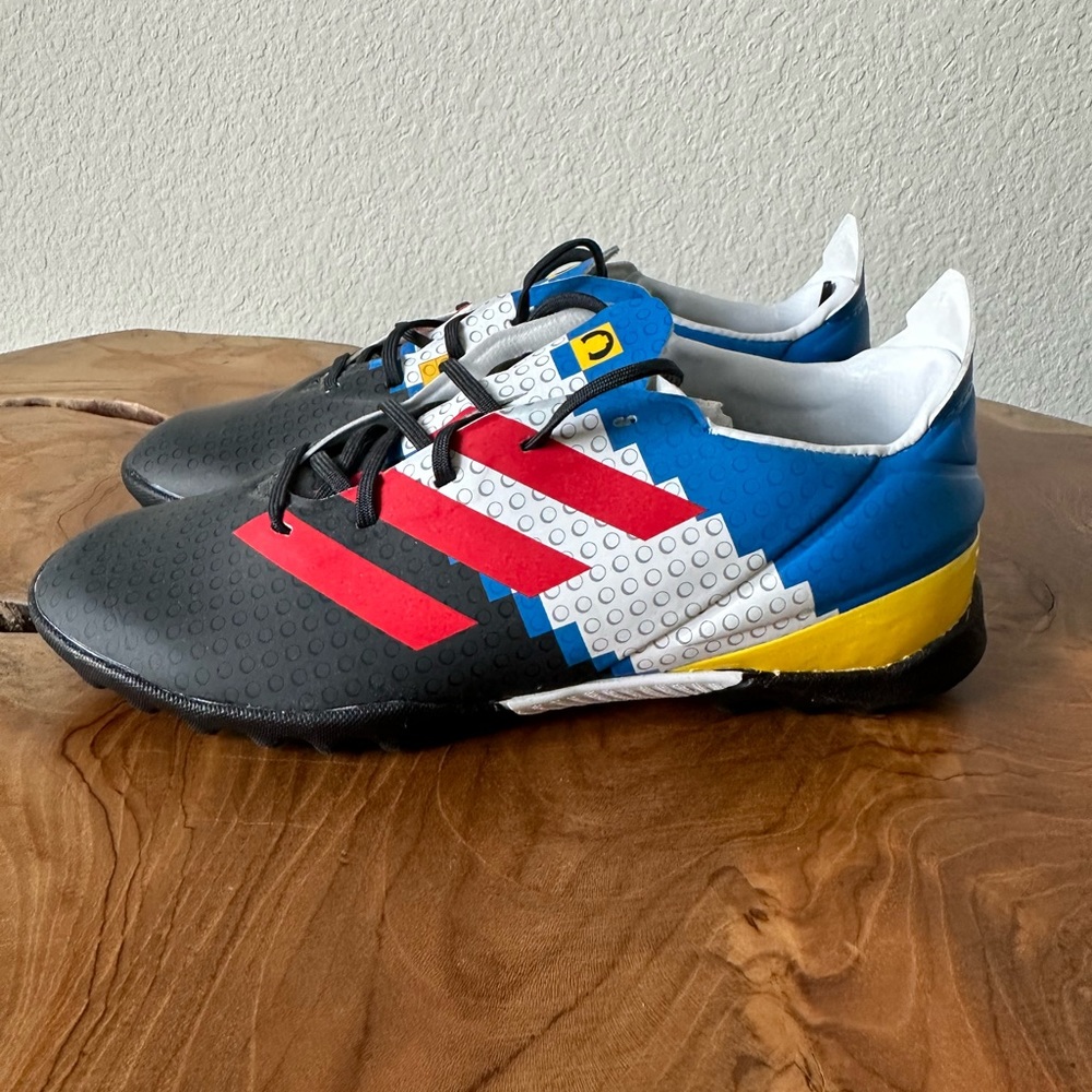 adidas Kids Black Blue Red Yellow Soccer Shoes